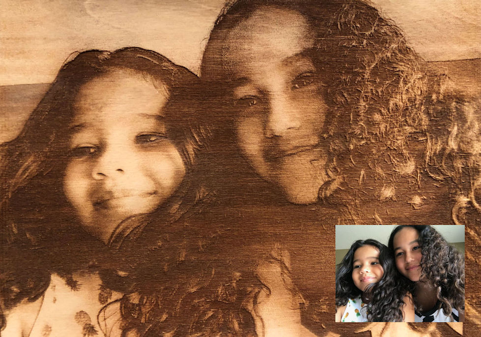 Photo engraving on wood
